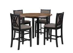POTOMAC 42" ROUND COUNTER TABLE & 4 CHAIRS -BROWN/BLACK