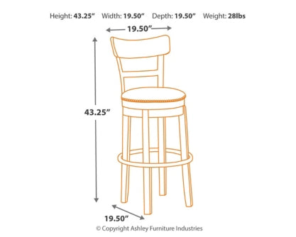 Pinnadel Counter Height Bar Stool