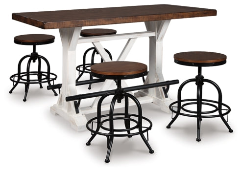 Valebeck Counter Height Dining Table and 4 Barstools - PKG002022