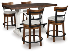 Valebeck Counter Height Dining Table and 4 Barstools - PKG002023