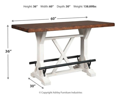 Valebeck Counter Height Dining Table and 4 Barstools - PKG002023