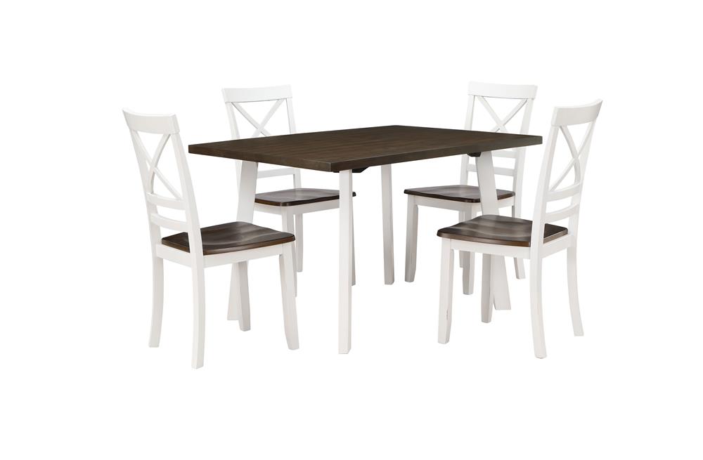 IVY LANE 5 PC DINING SET, TABLE & 4 CHAIRS- BUTTERMILK
