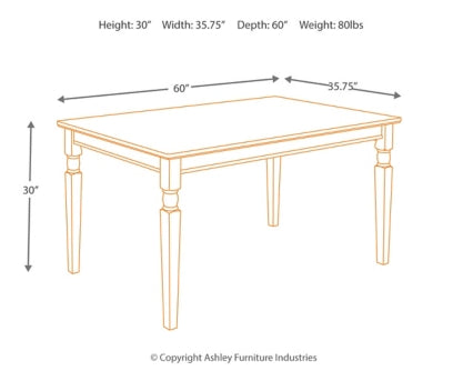 Owingsville Dining Table and 4 Chairs