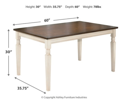 Whitesburg Dining Table and 4 Chairs with Storage