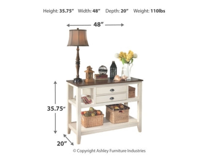 Whitesburg Dining Table and 6 Chairs with Server