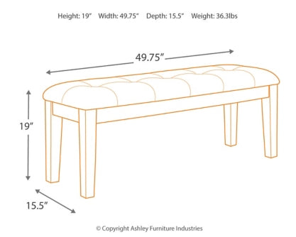 Ralene Dining Table and 4 Chairs and Bench with Storage