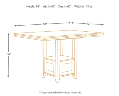 Ralene Counter Height Dining Table and 6 Barstools