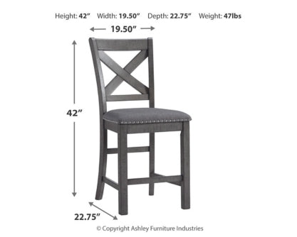 Myshanna Counter Height Dining Table and 4 Barstools and Bench with Storage