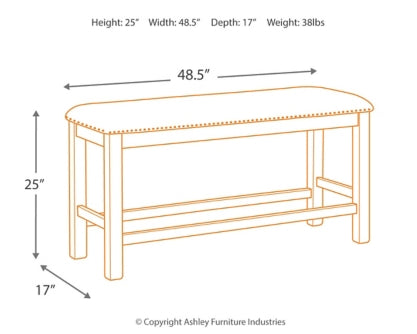 Moriville Counter Height Dining Table and 4 Barstools and Bench