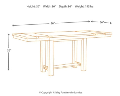 Moriville Counter Height Dining Table and 4 Barstools and Bench