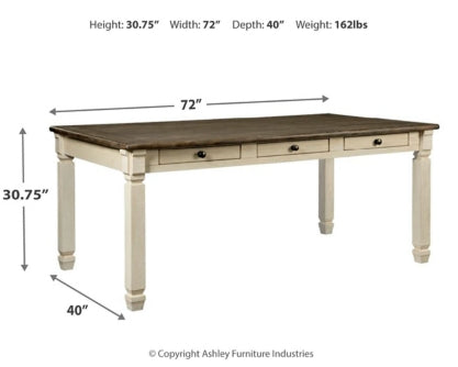 Bolanburg Dining Table and 2 Chairs and 2 Benches