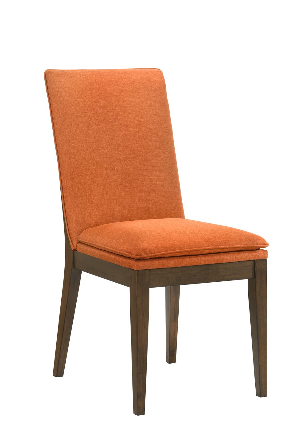 MAGGIE DINING CHAIR W/TERRA COTTA CUSHION-WALNUT