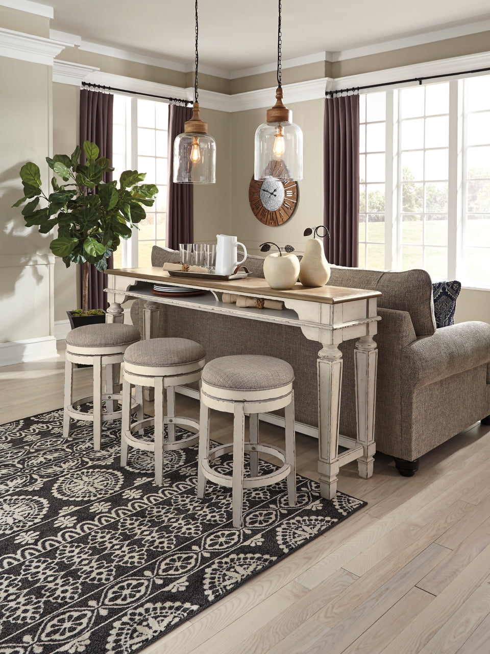 Realyn Counter Height Dining Table and 4 Barstools - PKG014030