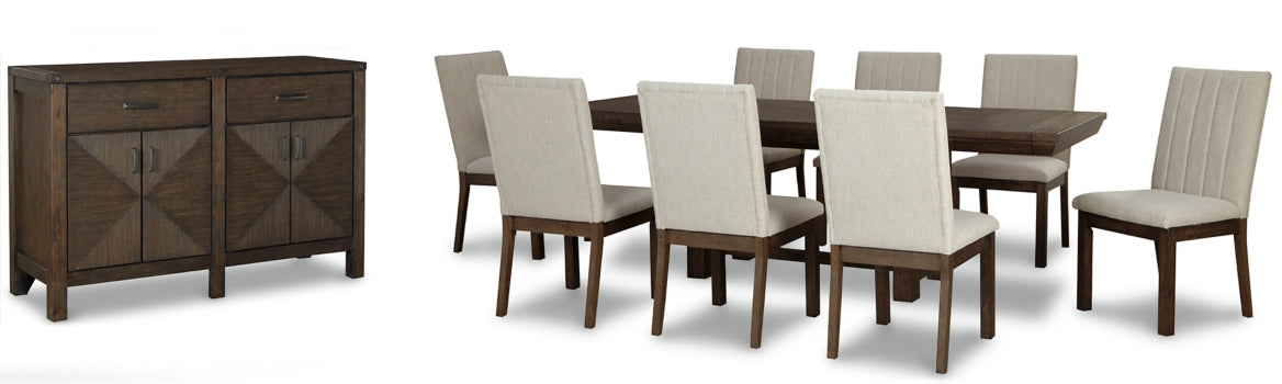 Dellbeck Dining Table and 8 Chairs with Storage