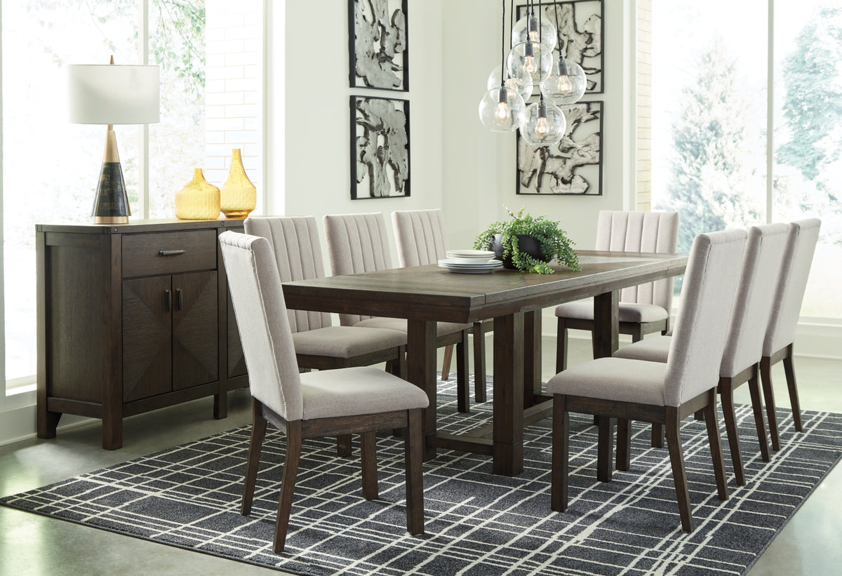 Dellbeck Dining Table and 8 Chairs with Storage