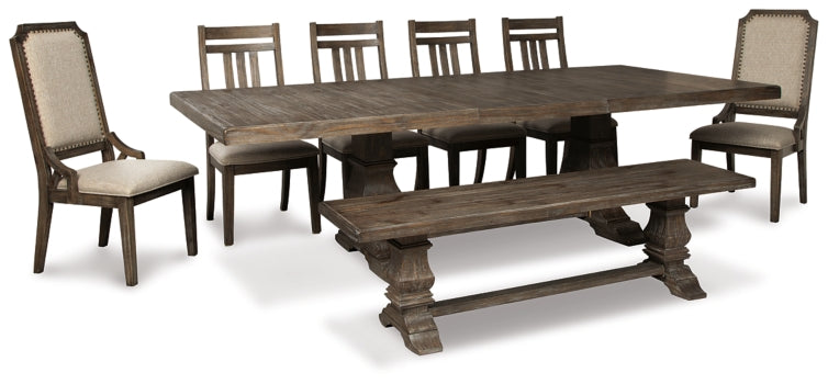 Wyndahl Dining Table and 6 Chairs and Bench