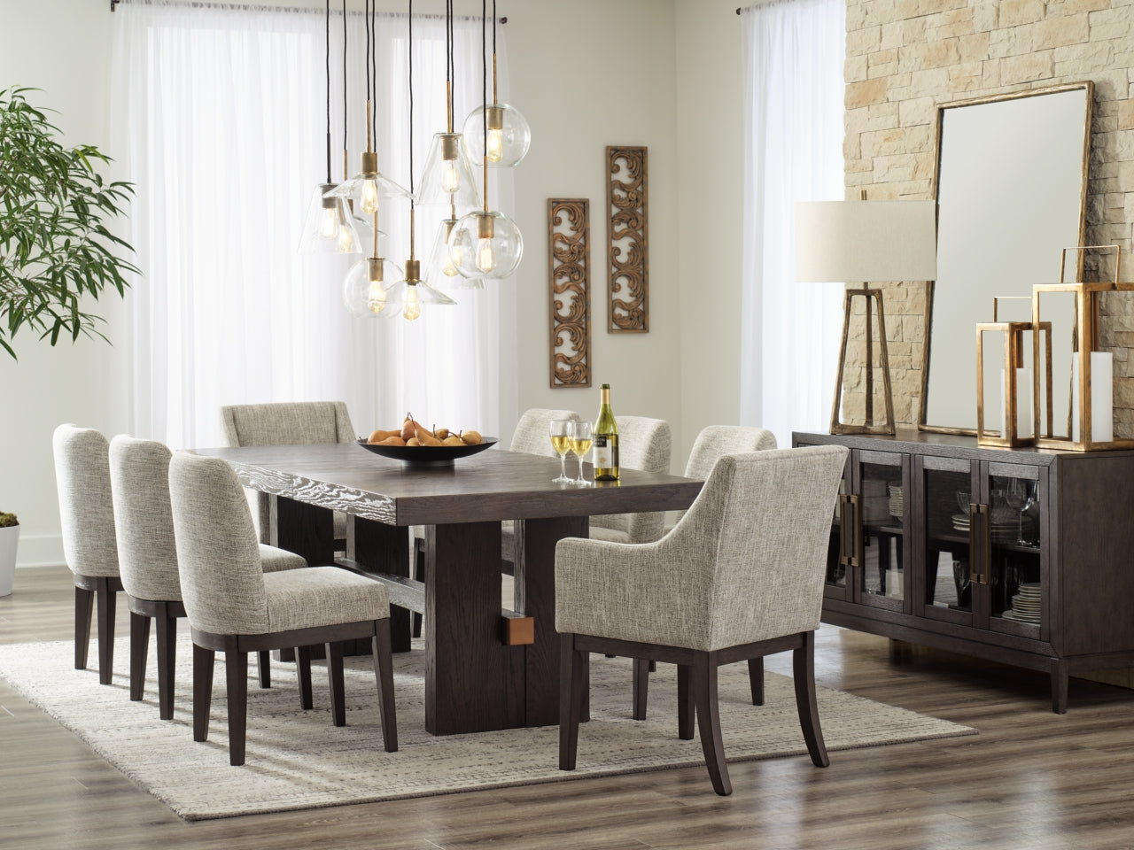 Burkhaus Dining Table and 8 Chairs - PKG013372