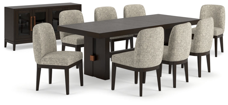 Burkhaus Dining Table and 8 Chairs with Storage - PKG013373