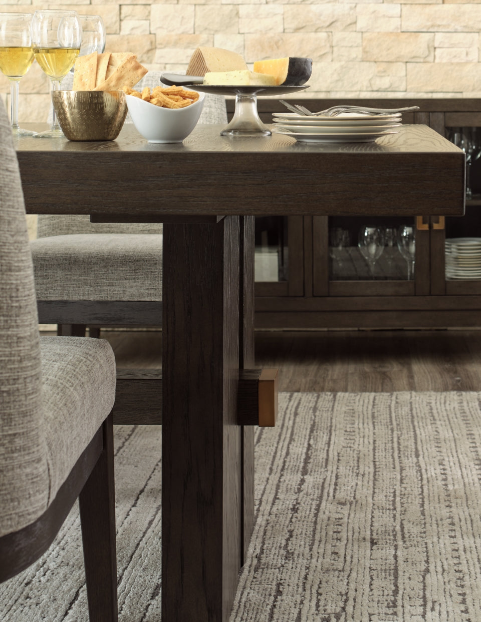 Burkhaus Dining Table and 8 Chairs with Storage - PKG013374