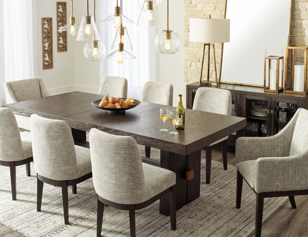 Burkhaus Dining Table and 8 Chairs - PKG013372