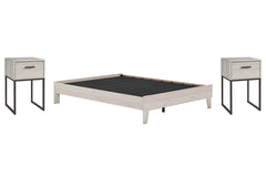 Socalle Queen Platform Bed with 2 Nightstands