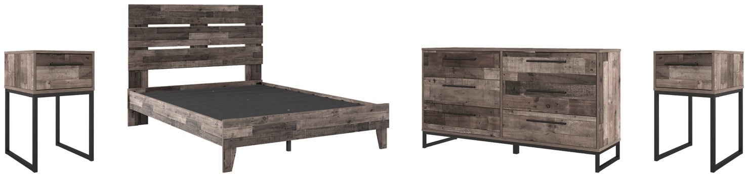 Neilsville Queen Platform Bed with Dresser and 2 Nightstands - PKG009086