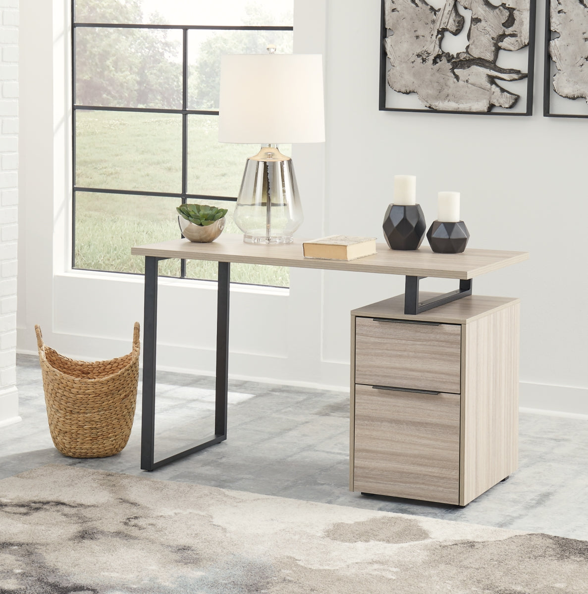 Waylowe Home Office Desk and Storage - PKG010501