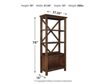Baldridge 75" Bookcase - The Bargain Furniture