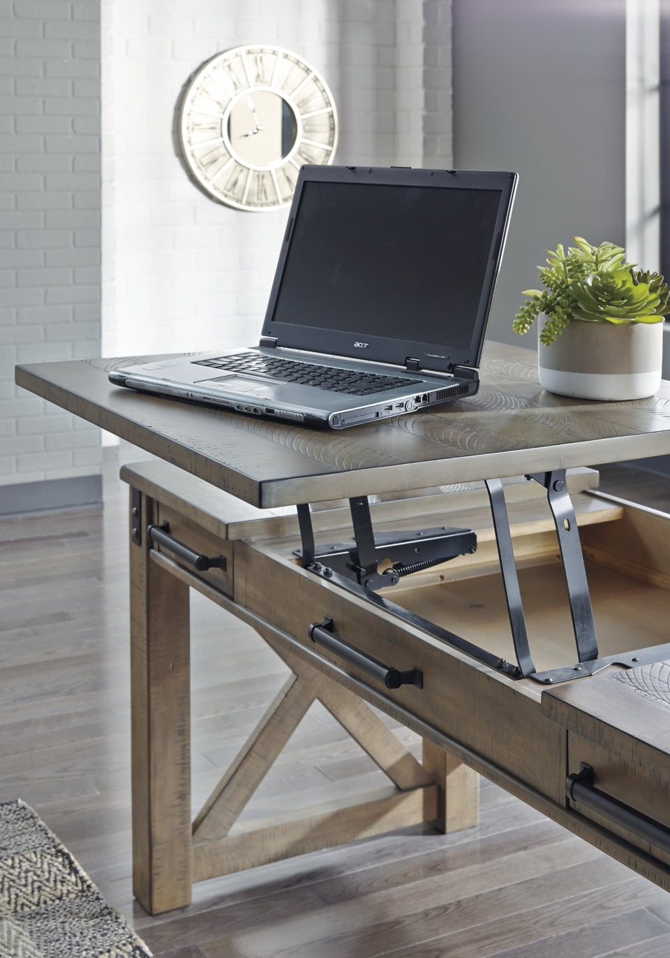 Aldwin Home Office Lift Top Desk - The Bargain Furniture