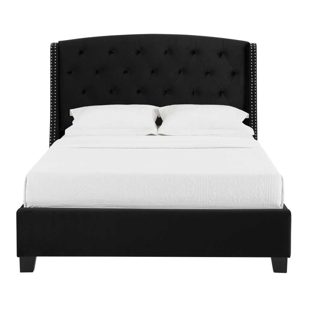 EVA KING HEADBOARD/FOOTBOARD -BLACK, EVA KING/ RAIL - BLACK