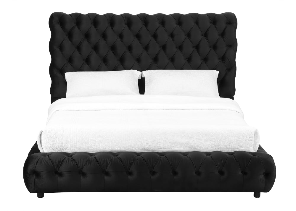 FLORY Q. HEADBOARD/FOOTBOARD -BLACK, FLORY /QUEEN RAIL - BLACK