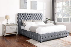 FLORY K. HEADBOARD/FOOTBOARD -GREY, FLORY KING/ RAIL - GREY