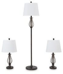 Brycestone Floor Lamp with 2 Table Lamps