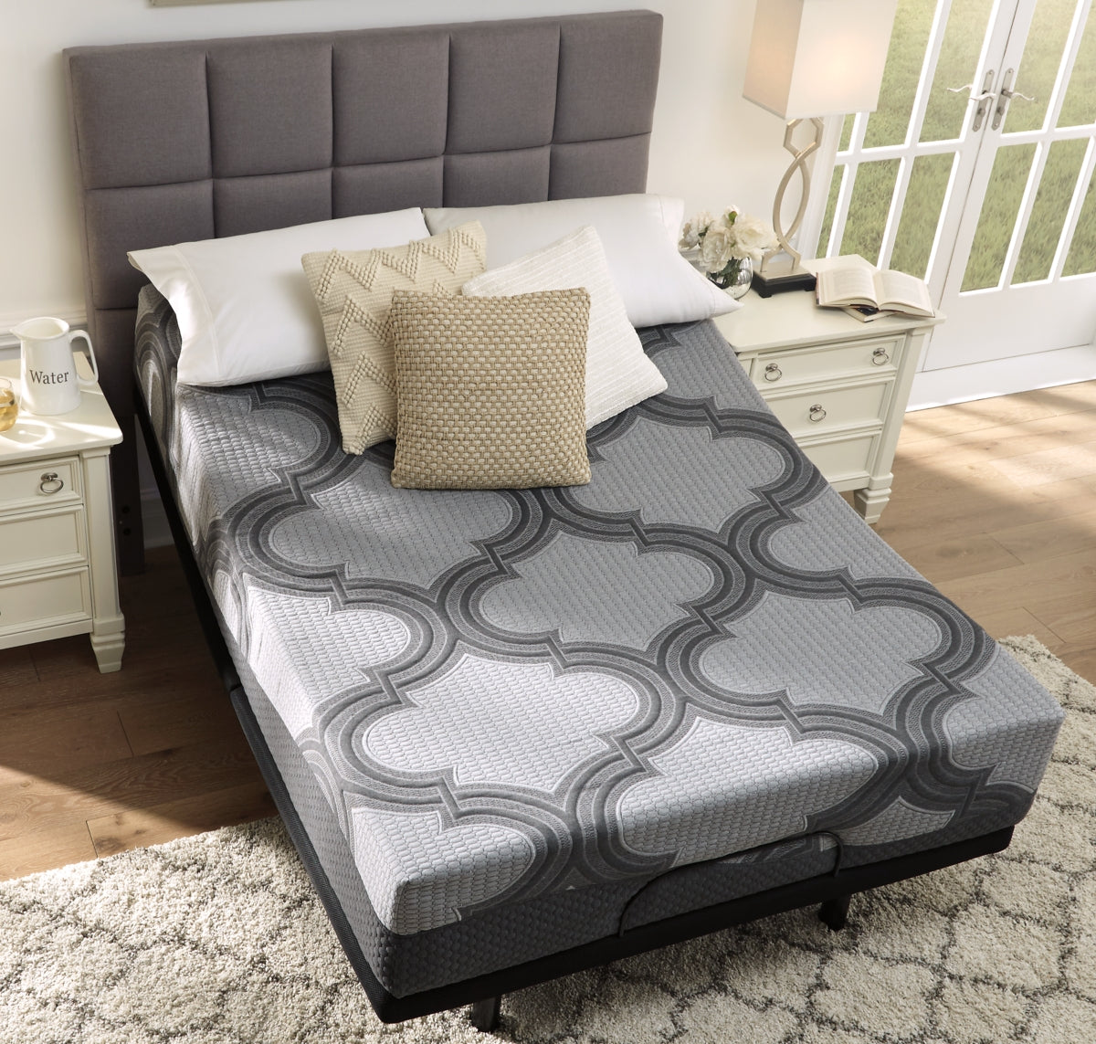 12 Inch Ashley Hybrid Queen Adjustable Base and Mattress - M628M3