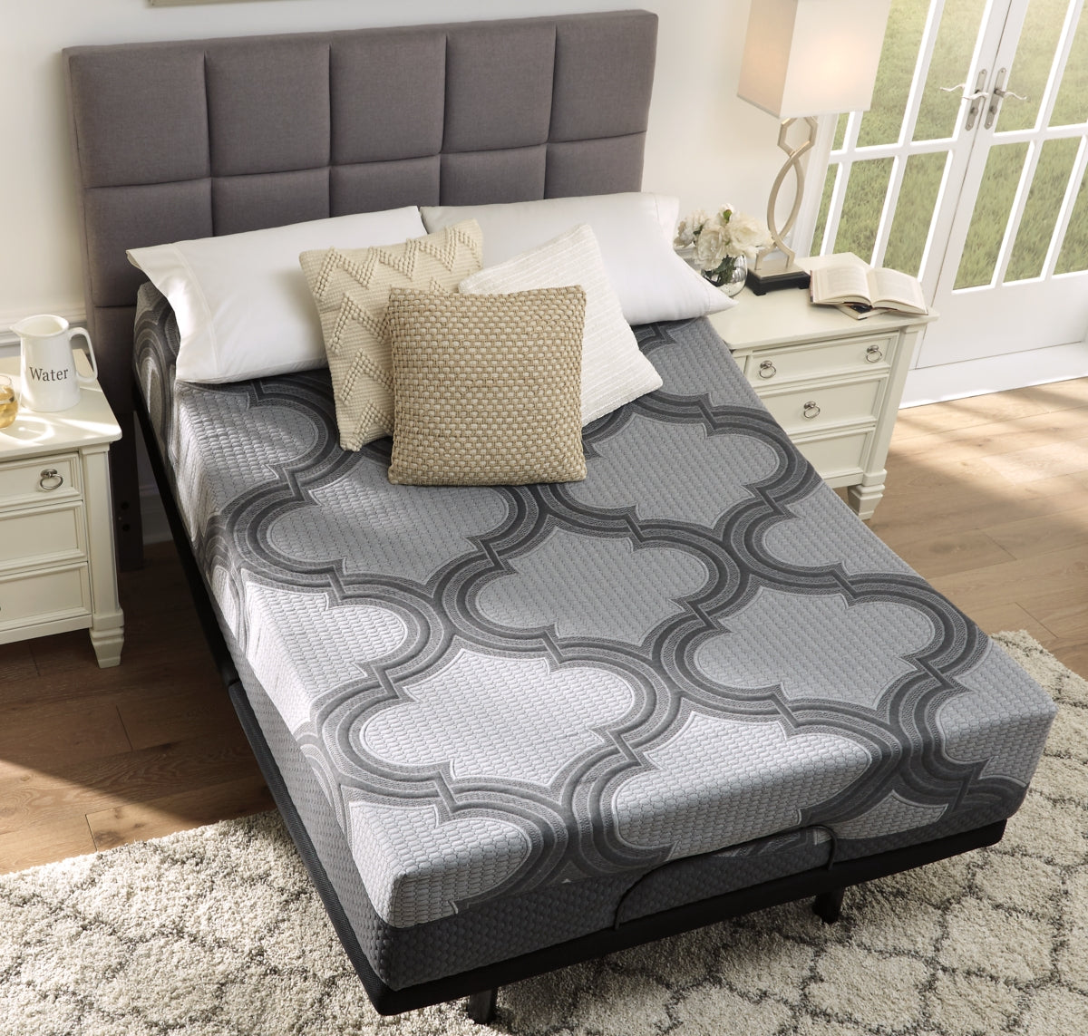 12 Inch Ashley Hybrid Queen Adjustable Base and Mattress