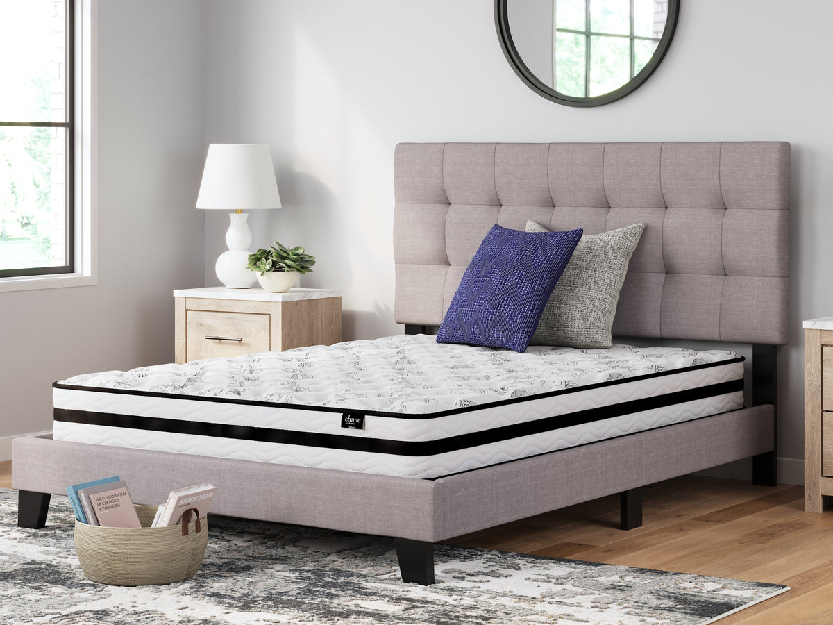 8 Inch Chime Innerspring Queen Mattress in a Box with Better than a Boxspring Queen Foundation