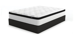 Chime 12 Inch Hybrid Queen Mattress in a Box with Bellaby Queen Crossbuck Panel Bed