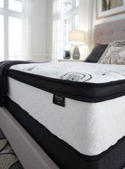 Chime 12 Inch Hybrid Queen Mattress in a Box with Bellaby Queen Crossbuck Panel Bed