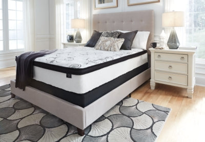 Chime 12 Inch Hybrid Queen Mattress in a Box with Bellaby Queen Crossbuck Panel Bed
