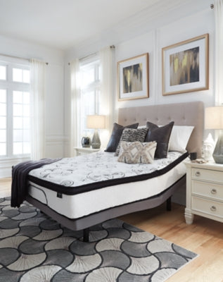 Chime 12 Inch Hybrid Queen Mattress in a Box with Bellaby Queen Crossbuck Panel Bed