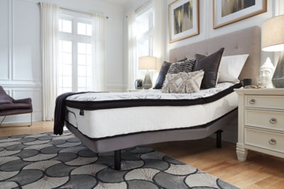 Chime 12 Inch Hybrid Queen Mattress in a Box with Bellaby Queen Crossbuck Panel Bed