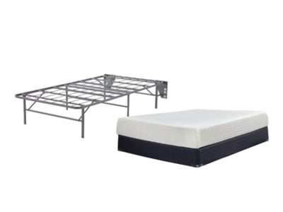 10 Inch Chime Memory Foam Twin Mattress in a Box with Better than a Boxspring Twin Foundation