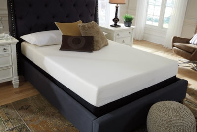 Chime 8 Inch Memory Foam Twin Mattress in a Box with Better than a Boxspring Twin Foundation