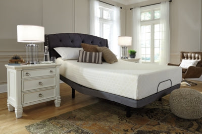 Chime 12 Inch Memory Foam King Mattress in a Box with Head-Foot Model-Good King Adjustable Base