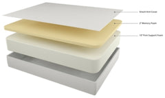 Chime 12 Inch Memory Foam King Mattress in a Box with Head-Foot Model-Good King Adjustable Base