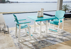 Eisely Outdoor Counter Height Dining Table and 2 Barstools