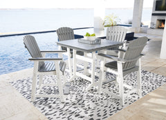 Transville Outdoor Counter Height Dining Table and 4 Barstools - PKG013814