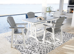 Transville Outdoor Counter Height Dining Table and 4 Barstools - PKG013815