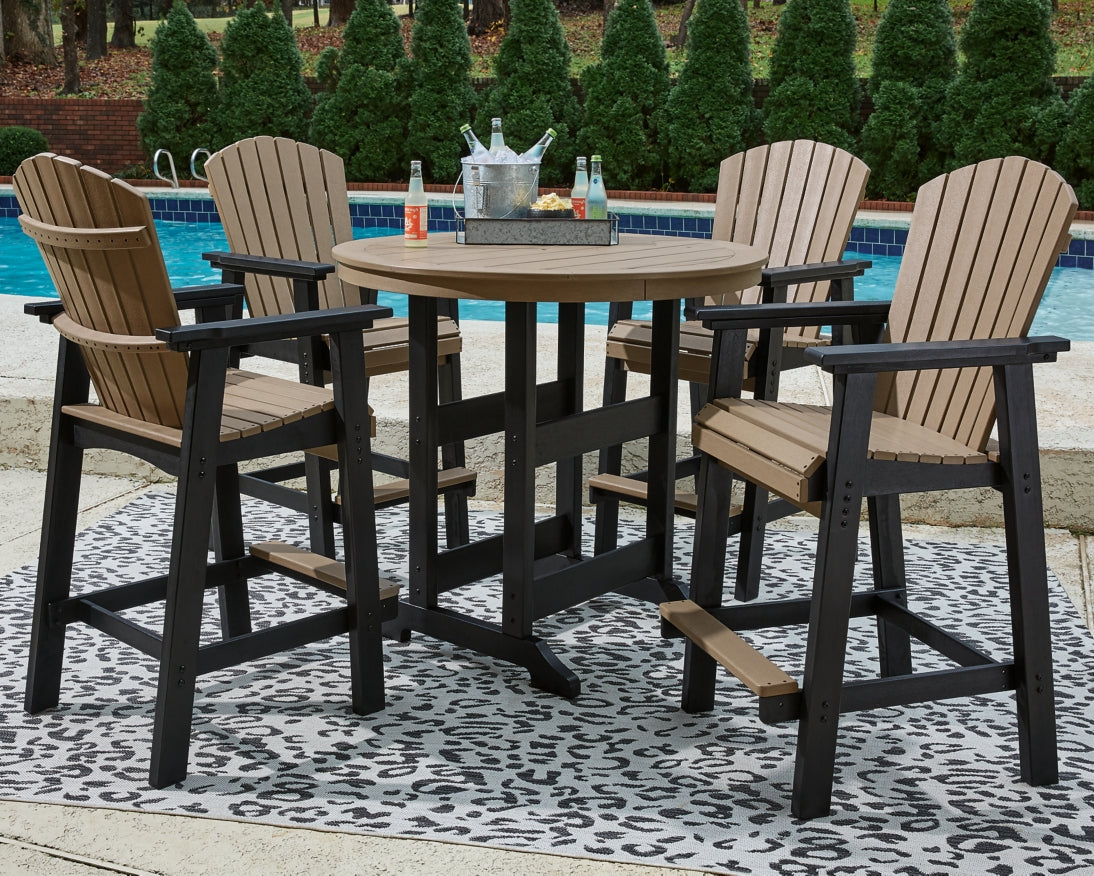 Fairen Trail Outdoor Bar Table and 4 Barstools - PKG009513