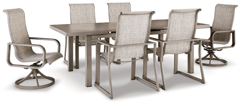 Beach Front Outdoor Dining Table and 6 Chairs - PKG014885